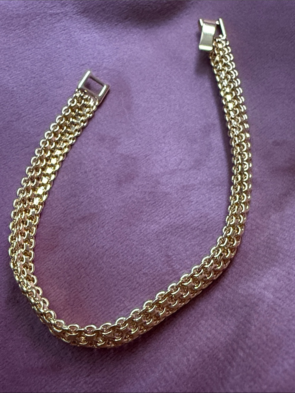 Gold tone woven Chain Bracelet